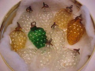 10 Grape Kugel Type Glass Christmas Tree Ornaments