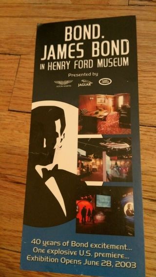James Bond Henry Ford Museum Dearborn Michigan Ad Card Aston Martin Jaguar Spy