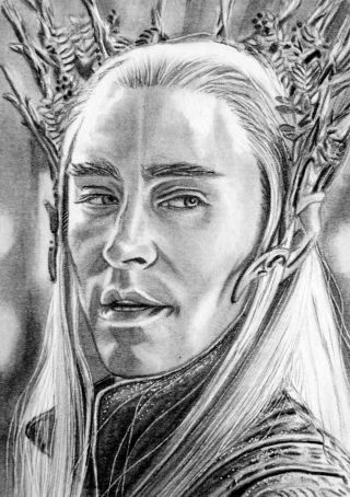 Aceo Sketch Card The Hobbit Lee Pace Elf King Thranduil