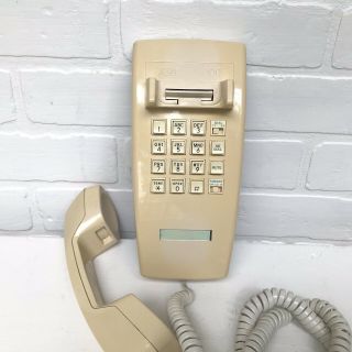 Vintage Push Button Wall Mount Telephone Tan Beige At&t