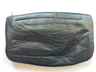 Vintage Pipe Tobacco Pouch Fireside Capeskin Leather With Zipper Closure