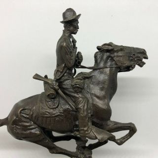 Frederic Remington Trooper of the Plains 1988 Franklin w/Base Bronze Statue 6