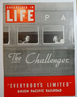 Union Pacific Railroad 1941 Travel Agent Brochure - The Challenger