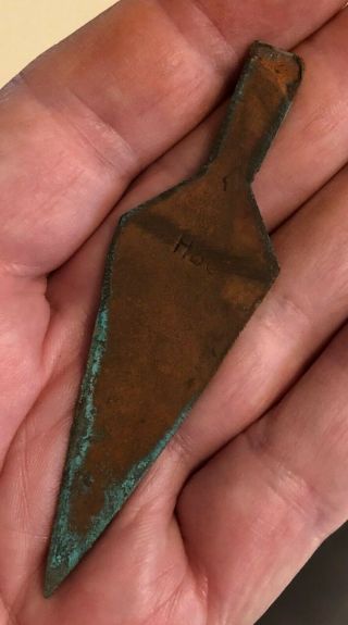 Hudson Bay Company Copper Trade Arrowhead Authenticated And Graded As A " 9 "