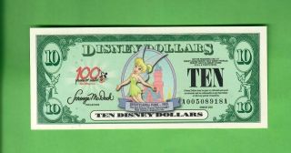 Disney Dollars $10 Series 2002 Aa Tinker Bell Crisp Gem A00508918a 6 Digits