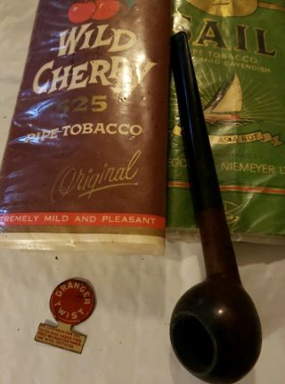 Vintage Italian Briar Estate Pipe 1950 Cherry Hill And Sail Tobacco