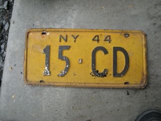 1942 42 1944 44 Restamp York Ny License Plate Tag Rustic Antique 15 - Cd