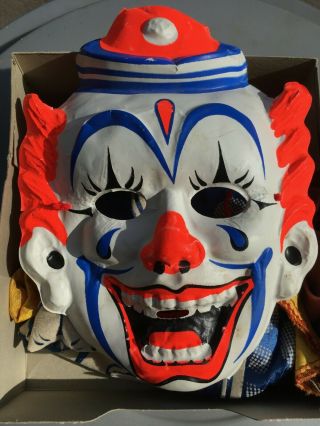 Vintage Childs Collegeville Clown Halloween Costume And Mask