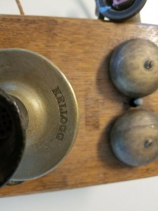 Antique Kellogg wall phone telephone - parts or restoration 2