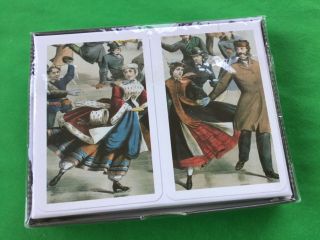 Twin Set Piatnik Supreme Playing Cards Cartes Ice Skating Lady Man Couple