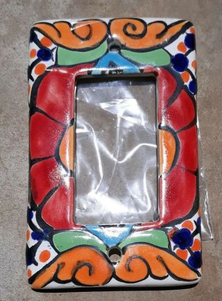 Talavera Mexican Pottery Wall Plate Light Switch Single On/off Cover Multi Color