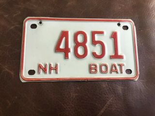 Vintage 1970’s Nh Hampshire Boat License Plate.