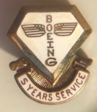 Rare Old Early Style Boeing 5 Year Company Employee Service Award Pin Totem