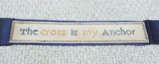Antique Victorian Bookmark Cross Is My Anchor Punched Card Cross Stitch Bookmark