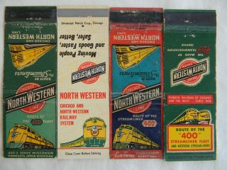 Chicago & North Western Line Railroad Railway 400 Streamliner Cnw Matchbooks
