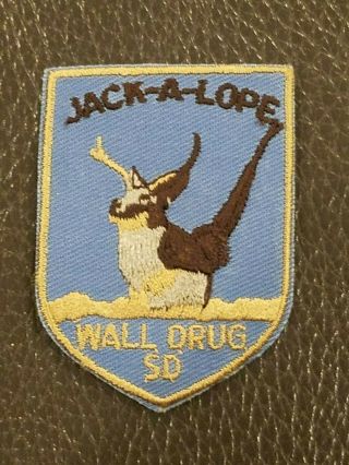 Vintage Jack - A - Lope Wall Drug Jackalope Patch Souvenir South Dakota Sd 2.  75 "