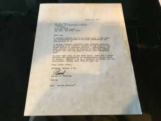 Per Brock Peters 1977 Signed Letter Sent To King Features Regarding Scripts