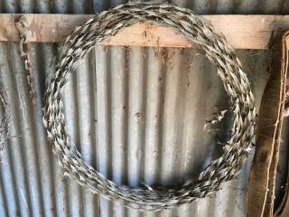15 Foot Section Rare Buckthorn Allis Galvanized Ribbon Fence (barbed) Wire