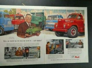 Vintage Mack Truck Transportation 2 Page Print Ad