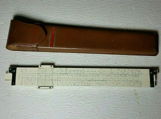 Old Vtg Lafayette Slide Rule F 341w Leather Case F341 Japan