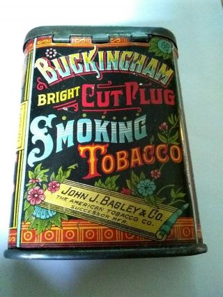 Buckingham Bright Cut Plug Tobacco Pocket Tin Trial Size Package Bagley & Co.