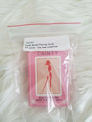 Vintage Dainty Adult Erotica Nude Female Plastic Coated Playing Cards Pack 1960s