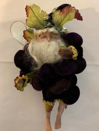 Mark Roberts Purple Grape Fairy Ornament 8 " 2002 Christmas Hard To Find
