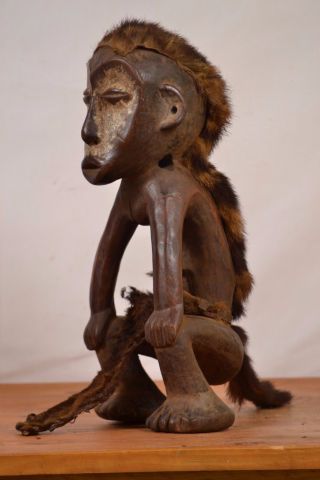 African Tribal Art,  Lega Soko Statue From Democratic Republic Of Congo.