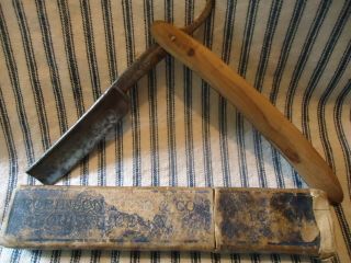 Antique Straight Razor with Wooden Handle and Box,  Louisville,  KY. 2