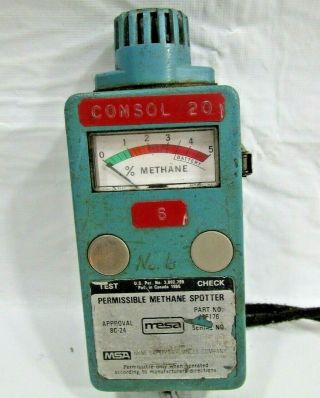 Vintage Msa Spotter Permissible Coal Mining Methane Gas Detector Meter Wv