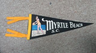 Vintage Myrtle Beach Souvenir Pennant Flag