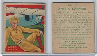 R136 National Chicle,  Sky Birds Series 48,  1933,  48 Amelia Earhart