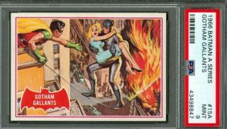 1966 Topps Batman (red Bat - A Series) 15a Gotham Gallants Psa 9