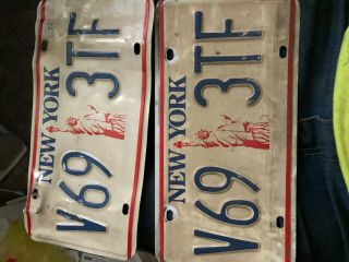 Vintage York Lady Liberty License Plates Expired - Matched Set Of 2 - 1990 