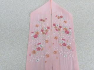 007 3929 Silk Han - Eri Japanese Kimono Accessory Embroidery Cherry Blossom