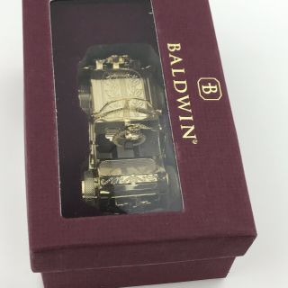 Baldwin Brass 24 Kt Gold Plated Santa’s Racer Christmas Tree Ornament 1998 Box