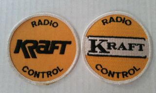 2 Vintage Kraft Radio Control For Model Airplanes Patch,  3 " Round