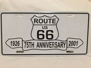 Route 66 License Plate 75th Anniversary Aluminum Embossed Vanity Car Tag