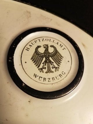 Vintage German Vehicle License Plate Oval Hauptzollamt Wurzburg 3