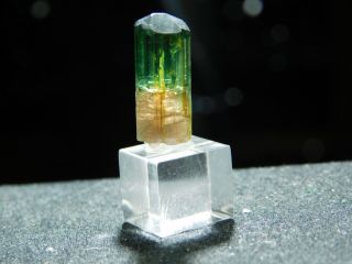 A 100 Natural Terminated Watermelon Tourmaline Crystal on a Stand Brazil 5.  5 e 6