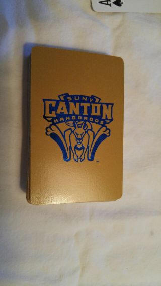 Vintage Complete Deck Playing Cards Suny Canton Ny Kangaroos College Gold
