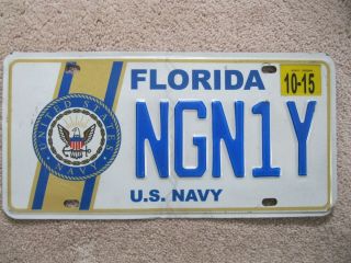 2015 Florida License Plate Ngn1y - U.  S.  Navy