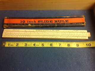 10 Inch Slide Rule Made By Engeering Instruments Inc.  Peru,  Indiana
