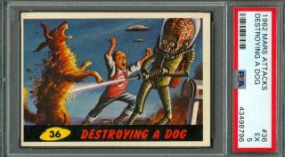 1962 Topps Mars Attacks Destroying A Dog 36 Psa 5