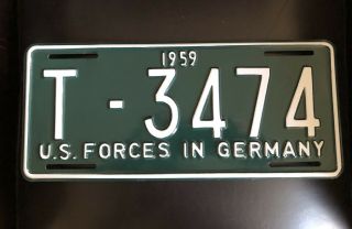 1959 U.  S.  Forces In Germany Plate - Restored