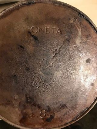Vintage Oneta 8 Cast Iron Skillet with Heat Ring 3