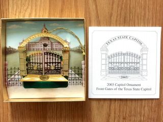 2003 Texas State Capitol Ornament - Front Gates - With Pamphlet