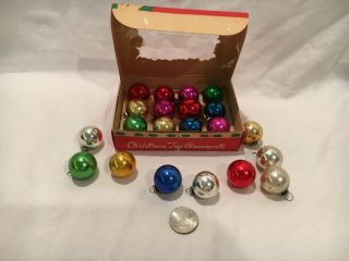 Antique 21 Small Glass Christmas Tree Ornaments Bulbs Made In Japan 12