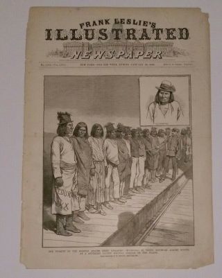Vintage Print Apache Chief Geronimo 1886