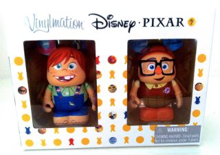 Disney Vinylmation 3 " Pixar Series 1 Up Young Carl & Ellie Combo Set Toy Figure